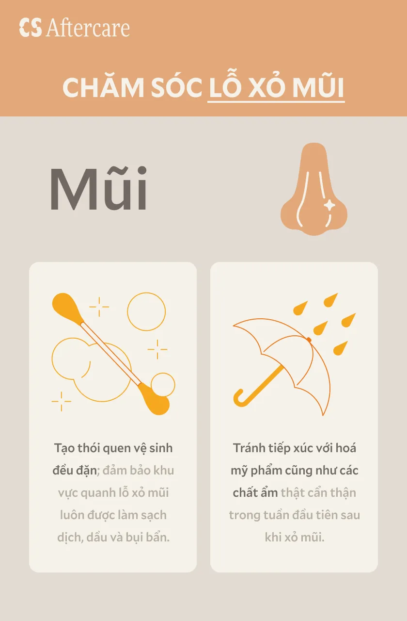 Chăm sóc lỗ xỏ mũi