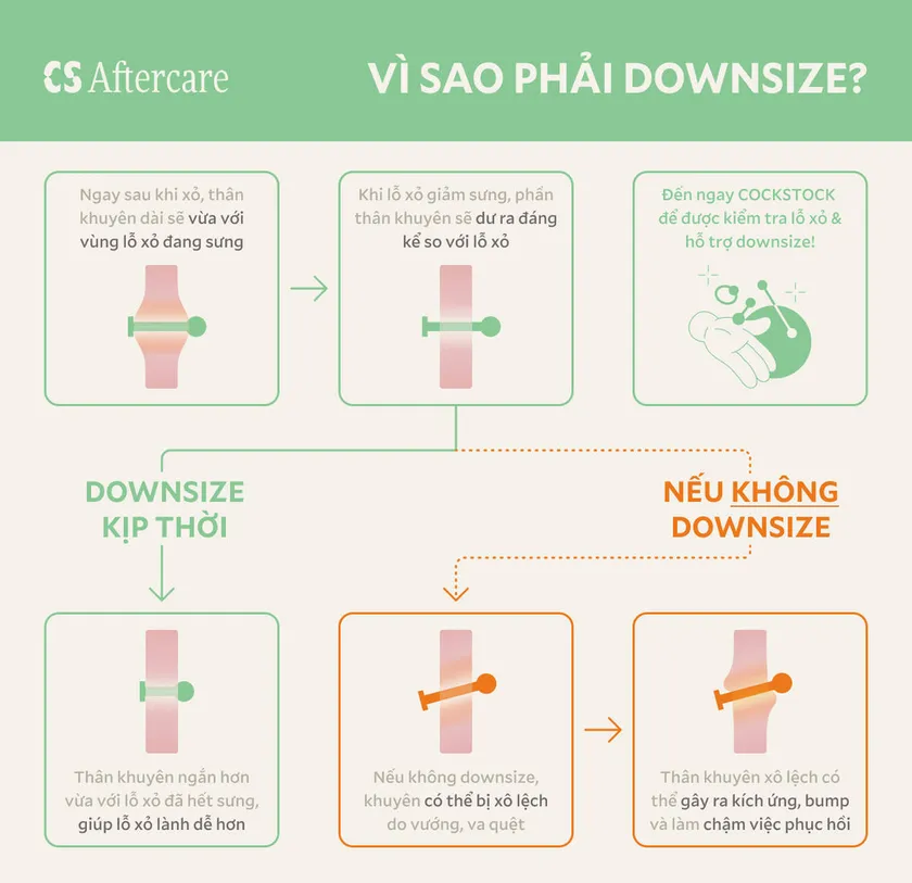 Vì sao phải downsize, quy trình hạ độ dài thân khuyên