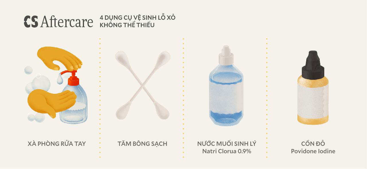 4 Dụng Cụ Vệ Sinh Lỗ Xỏ Không Thể Thiếu