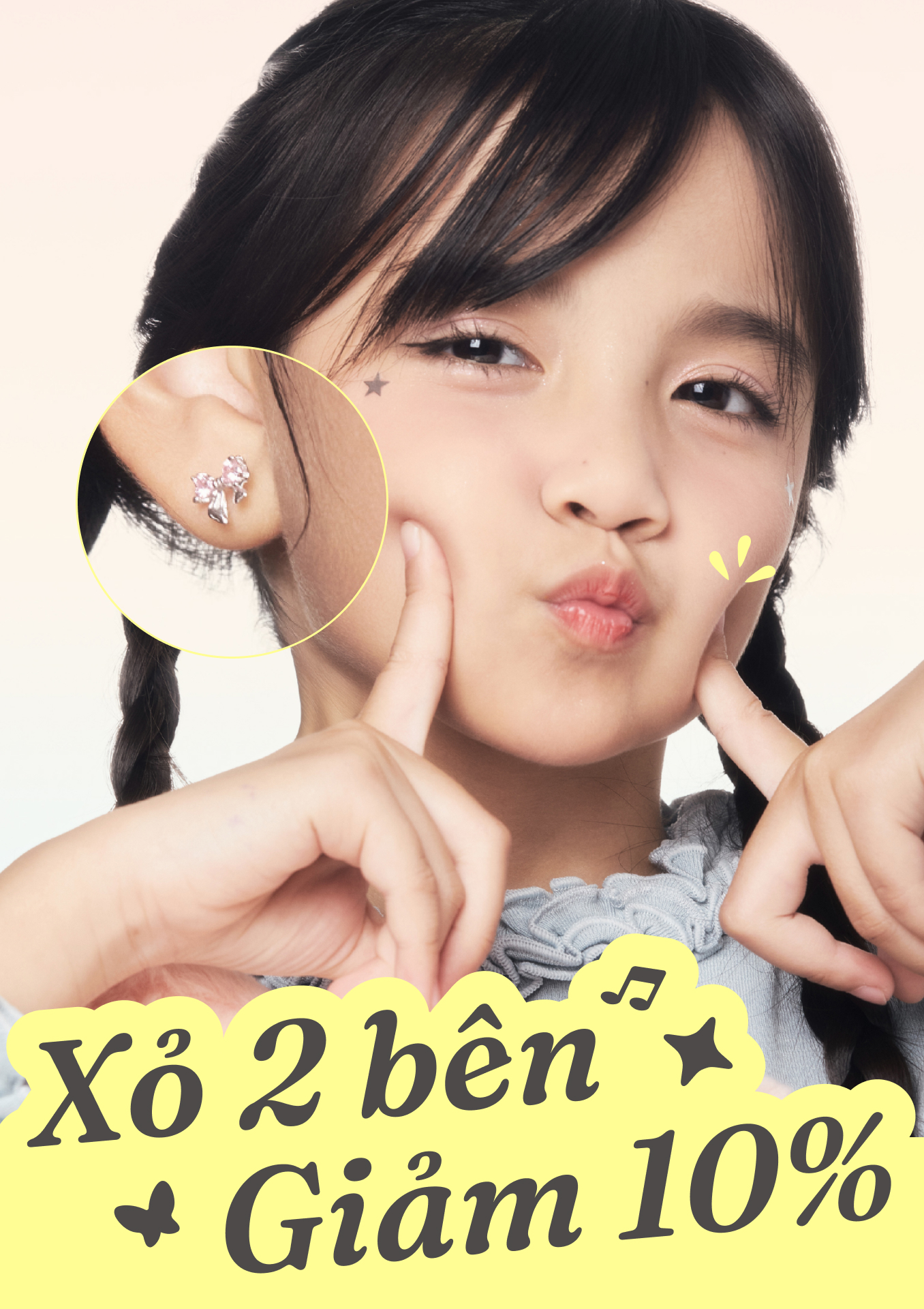 Khuyến mãi xỏ nhí — Xỏ 2 bên giảm 10%