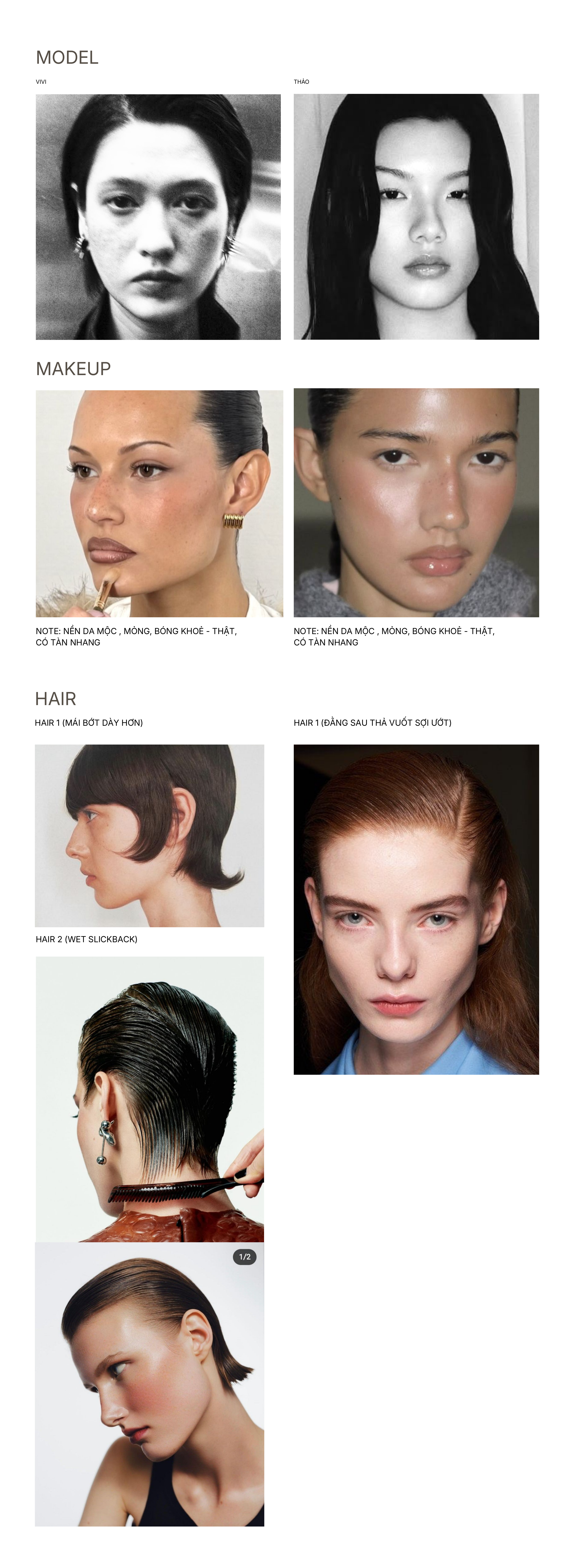 Model, Makeup & Hair direction