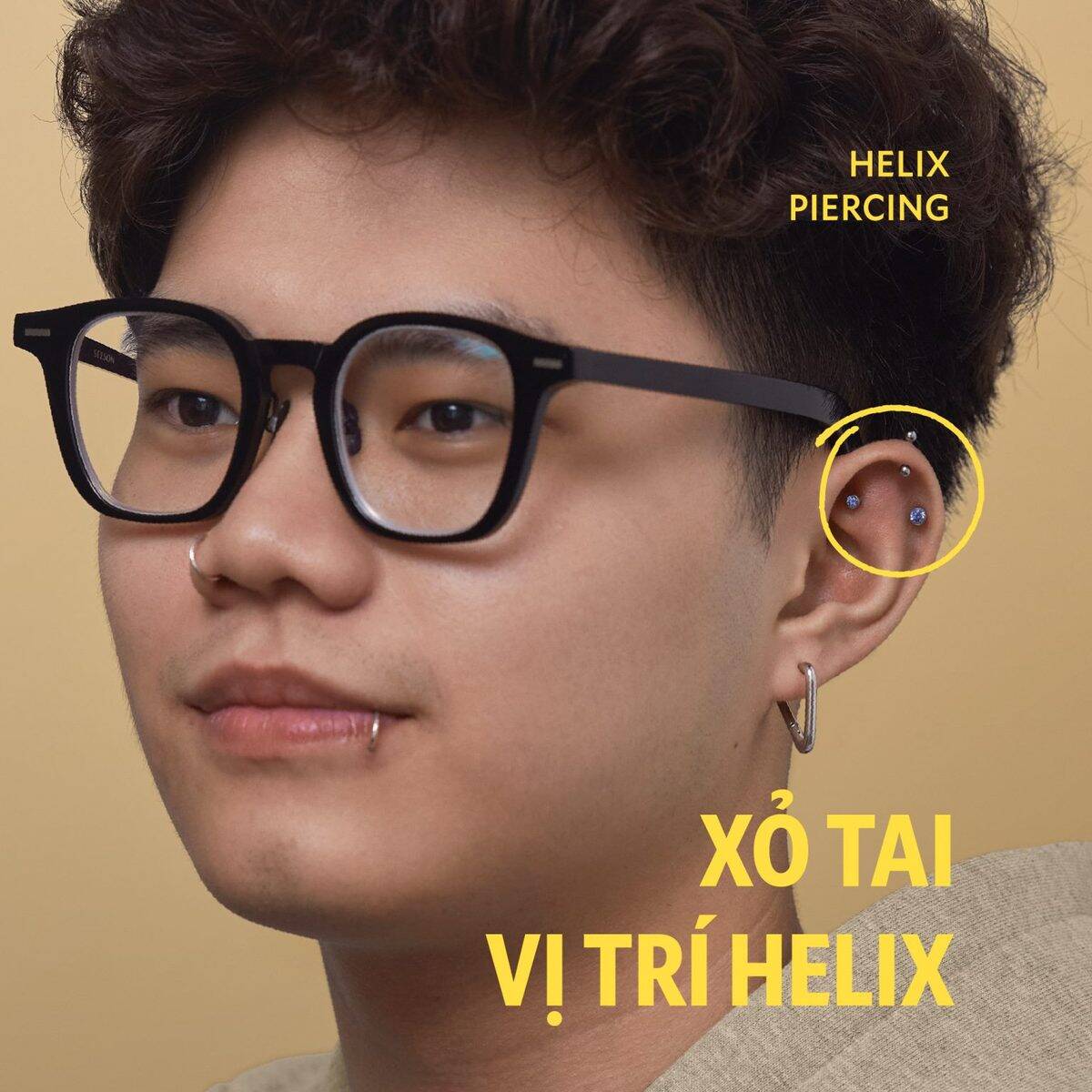 Xỏ tai vị trí Helix — Helix piercing position