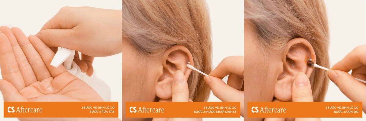 CS Aftercare — 3 bước vệ sinh lỗ xỏ